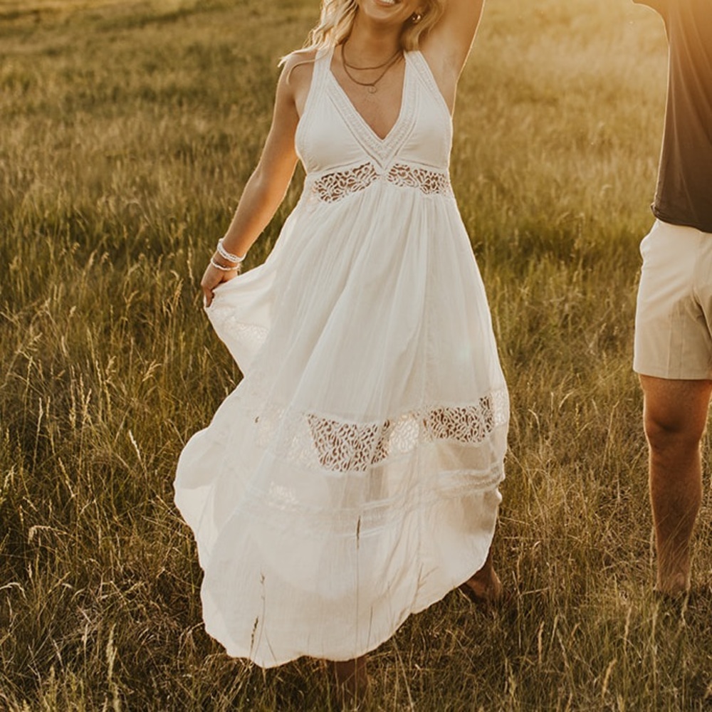 white free people maxi dress